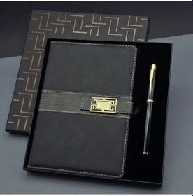 Resim Siyah Tokalı Tarihsiz Ajanda Defter Kalem Set 