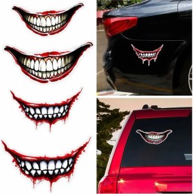 Resim TSC Tehlikeli Dişler Sticker Yapıştırması 19 cm 