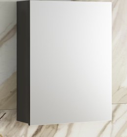 Resim ÖZCEDEN Yıldız 45 cm Anrasit Gri Mat MDF Aynalı Asma Banyo Üst Dolabı 