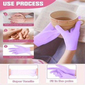 Resim 1 Adet Mor El ve Ayak Nemlendirici Set, Kuru ve Çatlak Ciltler İçin Özel Tasarım, Yumuşak Bej Renkli Peeling El ve Ayak Bakım Aracı, Yeniden Kullanılabilir, El Bakımı, Hediye Seçeneği 