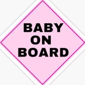 Resim TSC Dikkat Arabada Bebek Var Sticker Oto Etiket 18CM Md1 