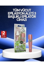Resim shopwave 3 Başlıklı Yüz ve Vücut Tüy Temizleme Cihazı Pembe 