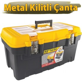 Resim ASRIN Süper Bag Metal Kilitli Takım Tamir Alet Çantası Metal Açma Kapatmalı 22'' 