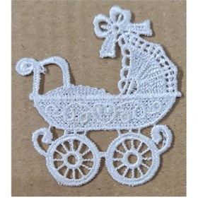 Resim Bebek Arabası Gipür Motif (6013) (4, 8 veya 12 adet) - 12 Adet 