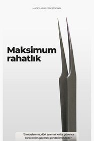 Resim Magic Lash Amazon Düz Ayırıcı Profesyonel Ipek Kirpik Cımbızı 