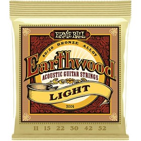 Resim Ernie Ball P02004 Earthwood Light 80/20 Bronze 0.11 - 0.52 Akustik Gitar Teli 
