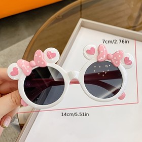 Resim Disney Minnie Mouse Kadın ve Kızlar için Kedi Gözü Moda Gözlükleri, Kırmızı ve Siyah Puantiyeli Şık Parti Aksesuarları, Çeşitli Stiller Mevcut, Mükemmel Okula Dönüş Hediyesi - 1 Adet 