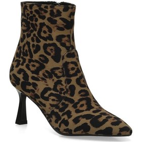 Resim Butigo 24k-526 4pr Leopar Kadın Topuklu Bot 000000000102025499 Kahverengi 