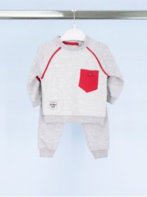Resim MinikButik Erkek Bebek Cep Detaylı Ikili Takım 