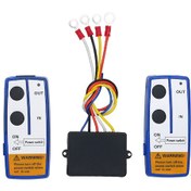 Resim Dc12v Evrensel Kablosuz Vinç Uzaktan Kontrol Kiti 12v 50ft 2 Adet Uzaktan Kumanda Ve Göstergeli Işık İle Kamyon Jeep Atv Suv İçin 