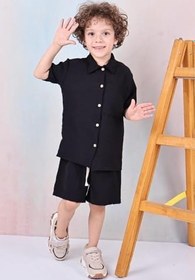 Resim Arya Nisa Kids Erkek Çocuk Düğmeli Gömlek Yazlık Yeni Sezon 2'li Şortlu Takım 