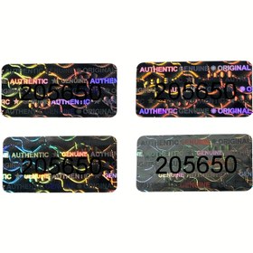 Resim 273 adet/588 adet Benzersiz Seri Numaralarla Kapalı Hologram Mühürler, Gerçek Orijinal Gerçek Etiketler, Kendinden Yapışkanlı PET, Dikdörtgen, Parlak Bitiş, İngilizce Metin, Tek Kullanımlık, 20x10mm 