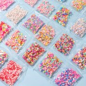 Resim 10G/0.35Orz Çanta Reçine Polimer Kil Glitters Sprinkle DIY Dekorasyon, Sevimli Meyve Şekli Polimer Kil Dilimler, DIY Tırnak Sanatı ve Takı Yapımı için, Nokta, Kar, Kalp, Ay ve Yıldız, Kek, Sahte Sprinkles 