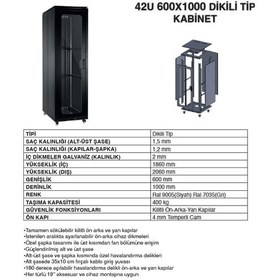 Resim Ulusal Uls42U60100 42U 600X1000 Server Dikili Tip Kabinet 