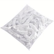 Resim 100 adet Elastik Gıda Saklama Kapakları, Buzdolabı için Şeffaf Plastik Sarma, Anti-Koku, Toz Geçirmez, Artıkların Koruma Kapağı, Tekrar Kullanılabilir, Mutfak ve Yemek Odası için Klipsli Tasarım 