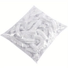 Resim 100 adet Elastik Gıda Saklama Kapakları, Buzdolabı için Şeffaf Plastik Sarma, Anti-Koku, Toz Geçirmez, Artıkların Koruma Kapağı, Tekrar Kullanılabilir, Mutfak ve Yemek Odası için Klipsli Tasarım 