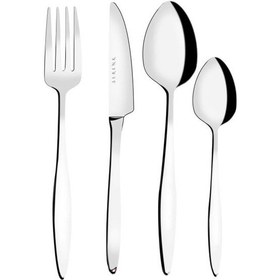 Resim Serenk Milano Çelik Çatal Kaşık Bıçak Takımı 24 Parça Gümüş 