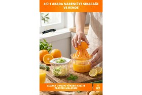 Resim Özbience Çok Fonksiyonlu Rendeli Narenciye Sıkacağı Süzgeçli, Sağlam ve Ergonomik 