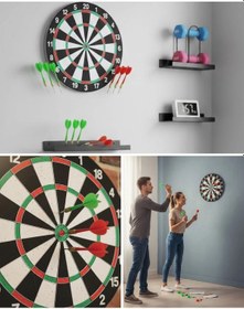 Resim Şık Tasarımlı 15 İnç Dart Tahtası Metal Uçlu 4 Ok Seti 