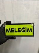 Resim Yeşil Renk Üzeri Siyah Renk Meleğim Yazılı Vantuzlu Cam Süsü 