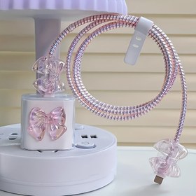 Resim 5 Adet Işıltılı Pembe Fiş Koruyucu Kapaklar - Dayanıklı Plastik, Çizilmez & Bükülmez, Elektronikler için Dekoratif Şarj Aksesuarı, Teknoloji Severler İçin İdeal Hediye, Kelebek Tasarım, TPU Malzeme, Cihaz Koruma, Şık Kapak, Esnek Kapak, Telefon Aksesuarı, Telefon Kullanıcıları 