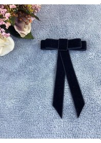Resim Siyah Kadın Broş Yaka Aksesuarı Yaka Kurdelesi Kıyafet Aksesuarı Yaka Broşu Siyah Çok Renkli 