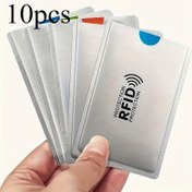 Resim 10'lük Paket Alüminyum Alaşım RFID Engelleme Kart Kılıfları, İş Tarzı, Kredi Kartları, Kimlik, İş Kartları için Anti-Manyetik Koruyucu Cüzdanlar - Beyaz 