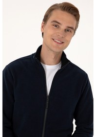 Resim U.S. Polo Assn. Erkek Regular Fit Lacivert Polar Örme Hırka 50313779-VR033 