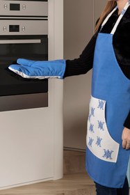 Resim Elysian Blue Fırın Mutfak Eldiveni, Yanmaz ve ısıya dayanıklı tutacak, 2 Parça 