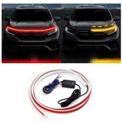 Resim Led Araba Gündüz Çalışma Işığı Şeriti Tarama Sarı Dönüş Sinyali Göstergesi Başlatma Dynamic Red Yellow 2.2m 86in 1 Piece Set 