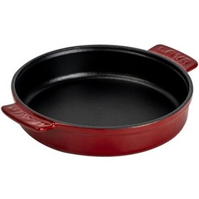 Resim Lava Döküm Yuvarlak Güveç Kabı Döküm Demir Yekpare Çift Kulplu Çap 17 CM 