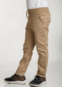 Resim FATELLA Unısex Çocuk Rıbana Bel Camel Canvas Okul Pantolonu 