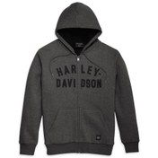 Resim Harley Davidson Harley-davidson Men's Midwest Staple Zip-up Hoodie - Heather Grey 