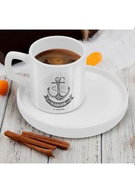 Resim Bk Gift Kişiye Özel Sunum Tabaklı Denizci Tasarımlı Kahve Fincanı-3, Sevgiliye Hediye, Arkadaşa Hediye, Denizciye Hediye Kobitmeyen137803 Bk Gift 