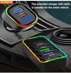 Resim Dream011 Siyah- 3usb+3type-c Dijital Ekranlı Multifonksiyonlu Araç Şarj Cihazı 12v-24v 