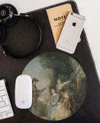 Resim WuW Antoine Watteau La Leçon D'amour Aşk Dersi Yuvarlak Kaymaz Taban Mouse Pad 