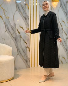Resim ALESYA KENDİNDEN DESENLİ FERMUARLI KAP A5228 - SİYAH / 42 
