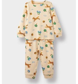 Resim Defacto Erkek Bebek Pijama Takımı Desenli Uzun Kollu Üst Uzun Alt F0531a525aubg792 Bej 