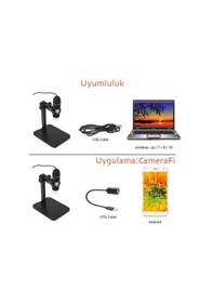 Resim Triline 1000x 2mp Dijital Standlı 8 Ledli Usb Otg Mikroskop 