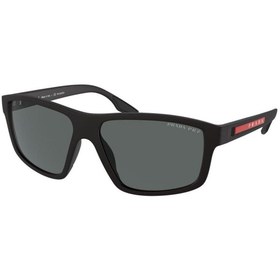 Resim Prada Pr 02xs Dg002g 60 Erkek Dikdörtgen Polarize Siyah Kemik Güneş Gözlüğü 