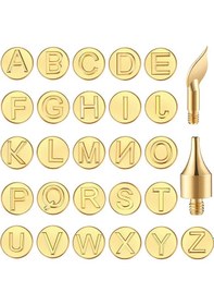 Resim 28 Parça Ahşap Yakma Ucu Harfler Ahşap Yakma Araçları Kişiselleştirilmiş Setler, Oyma El Sanatları İçin Ahşap Yakma Dıy 