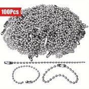 Resim 100 Adet Paslanmaz Çelik Boncuk Zincir Seti, Her Biri 10.16 cm Uzunluğunda, Bilyalı Bağlantılara Sahiptir. Kendin Yap Takı, Köpek Etiketi ve Küçük İşletmeler İçin Malzemeler İçin İdealdir. 