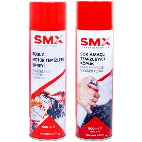 Resim SMX Susuz Motor Temizleme Spreyi 500 Ml + Çok Amaçlı Temizleyici Köpük 500 Ml 