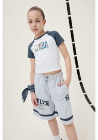 Resim Defacto Kız Çocuk Nba Wordmark Fitted Bisiklet Yaka Ribana Kısa Kollu Tişört E7629a825hser98 Ekru 