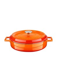 Resim Lava Döküm Çok Amaçlı Yayvan Tencere Ø 28 Cm. İç Krem, Edition Serisi Turuncu Turuncu 
