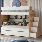 Resim Grey Mdf Çelik Profilli Yavrulu Ranza Bc M2 90 X 190 Cm 