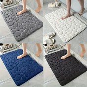 Resim Mercan Kadife Banyo Kaymaz Mat, Kaymazlık ve Su Emme için Altta PVC Astarlı, Banyo Kapısı, Banyo, Yatak Odası için Uygun, Makinede Yıkanabilir, Düz Kadife Tasarım 