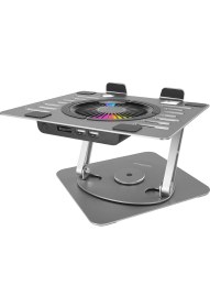 Resim Addison AD-RC35 360 Derece Dönebilen Fanlı Rgb Işıklı Ayarlanabilir Metal Laptop Stand 
