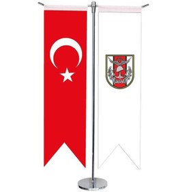 Resim Masa Üstü Kırlangıç Tsk + Türk Bayrağı + Krom T Direk Masa Bayrak 