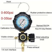 Resim Elmpaly Low Gauge R410a Soğutucu Manometre Seti Hvac 800psi 35bar İzole Metal 